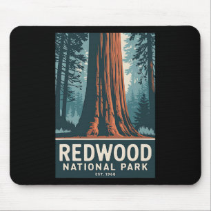 Redwood National Park Vintage Camping Hiking Men W Mouse Pad