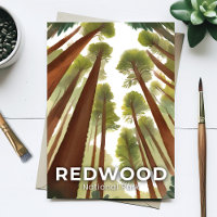 Redwood National Park | Watercolor Tall Forest