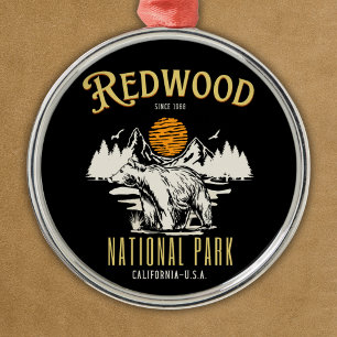 Redwood National Park Wooded landscape Metal Ornament