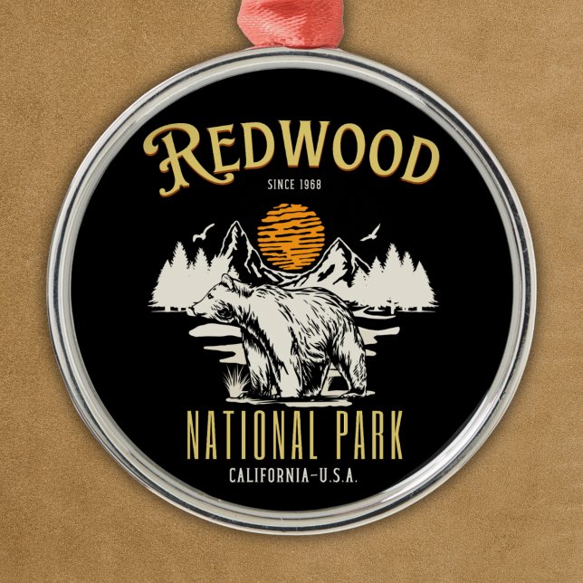 Redwood National Park Wooded landscape Metal Ornament (Creator Uploaded)