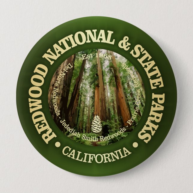 Redwood National & State Parks (NP2) 10 Cm Round Badge (Front)