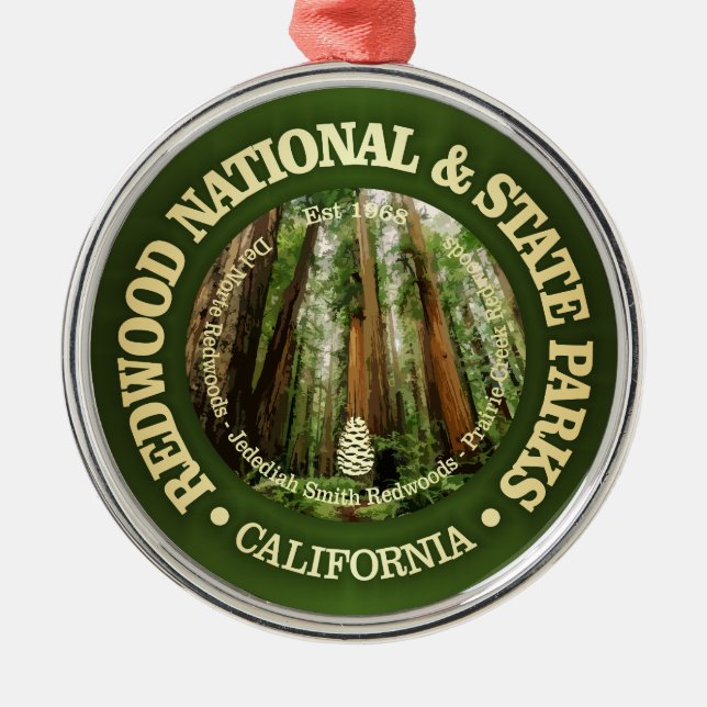 Redwood National & State Parks (NP2) Metal Ornament (Front)