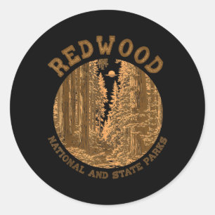 Redwood National State Parks Travelling Nature Classic Round Sticker
