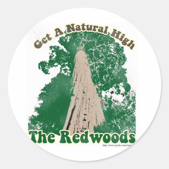 Redwood Natural High Classic Round Sticker (Front)