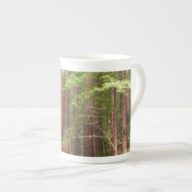 Redwood Trees at Muir Woods National Monument Bone China Mug (Front Right)