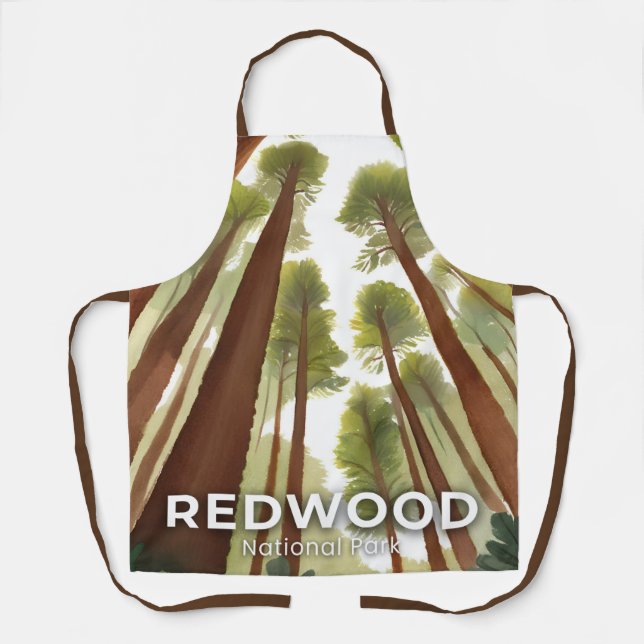Redwood Trees | National Park Watercolor Travel Apron (Front)