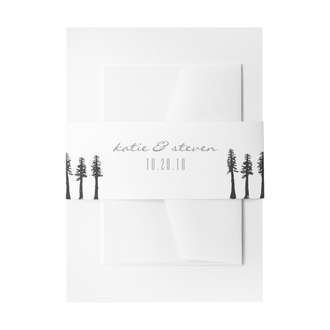 Redwood Trees Outdoor Wedding Belly Band Invitation Belly Band (Front Example)