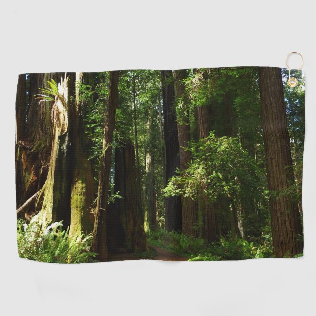 Redwoods and Ferns at Redwood National Park Golf Towel (Horizontal)
