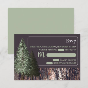 Redwoods & Bark, Rustic Wedding RSVP Card