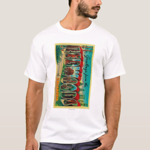 Redwoods, California - Large Letter Scenes T-Shirt