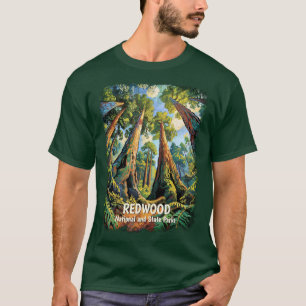 Redwoods National Park California Van Gogh Custom T-Shirt