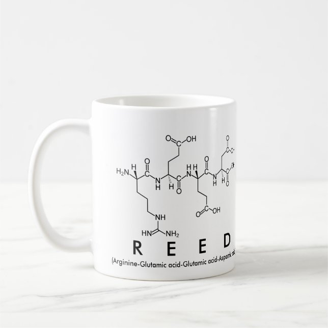 Reed peptide name mug (Left)