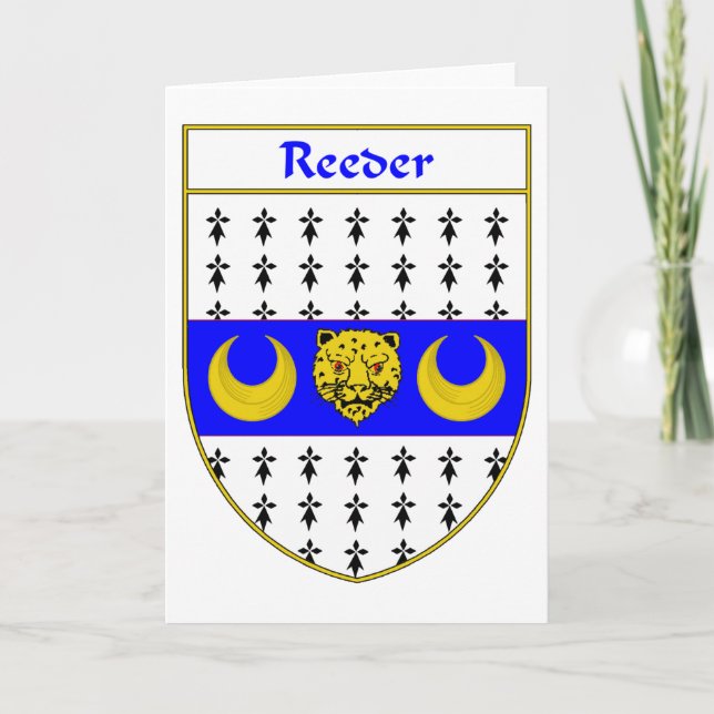 Reeder Coat of Arms/Family Crest Holiday Card (Front)