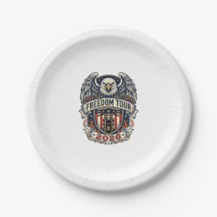 reedom Tour 2026 Vintage Eagle Motorcycle Paper Plate