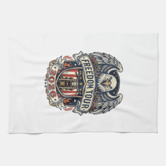 reedom Tour 2026 Vintage Eagle Motorcycle Tea Towel