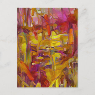 reeds in nature vibrant colours A.I.  Postcard