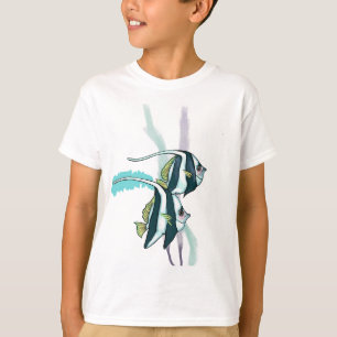 Reef Bannerfish, Striped Fish Underwater Nautical  T-Shirt