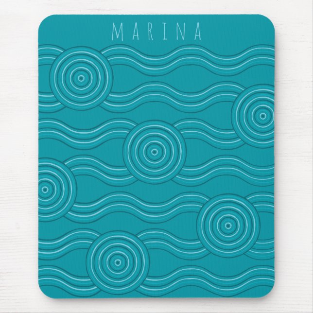Reef Customisable Name Australian Dreamtime Art Mouse Pad (Front)