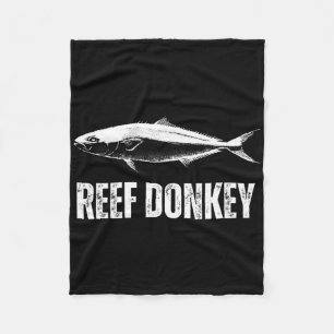 Reef Donkey Shirt Amberjack Offshore Fishing Funny Fleece Blanket