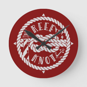 Reef knot lighthouse round clock