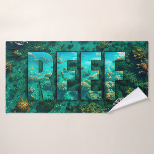 Reef Luxury Ocean Editorial Artwork Bath Towel