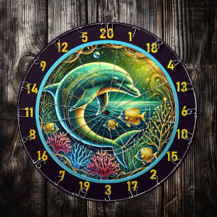 Reef Radiance Dolphin Dartboard Display