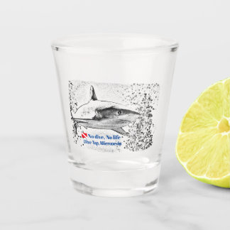 Reef Shark Silhouette Shot Glass