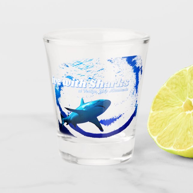 Reef Shark Silhouette Shot Glass (Front)