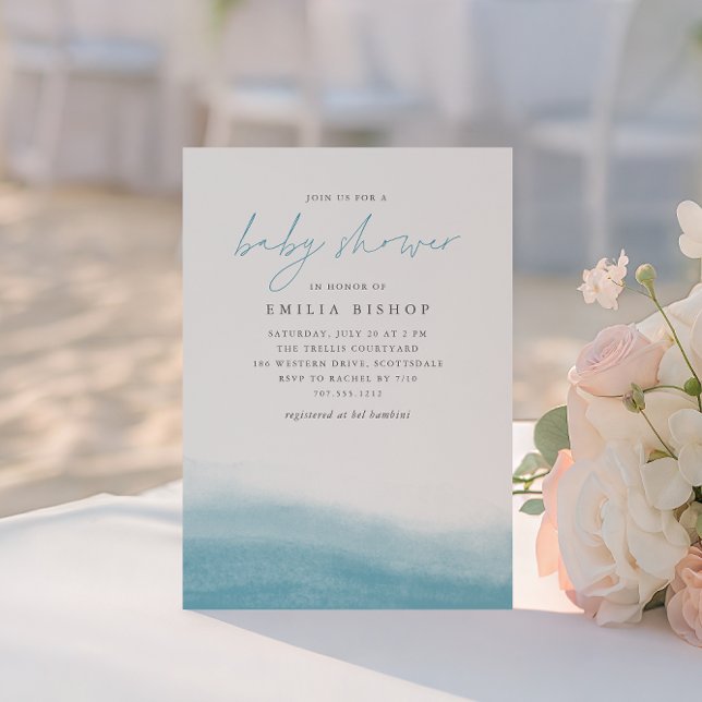 Reef Tides Coastal Watercolor Baby Shower Invitation (Creator Uploaded)