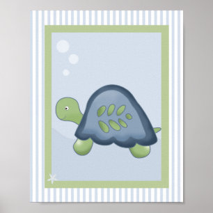 REEF TURTLE 8x10 BABY NURSERY ROOM PRINT