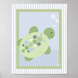 REEF TURTLE 8x10 BABY NURSERY ROOM PRINT