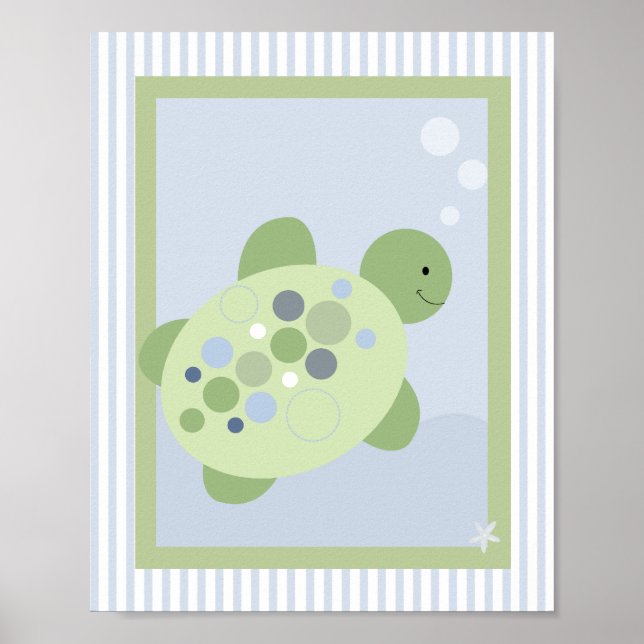 REEF TURTLE 8x10 BABY NURSERY ROOM PRINT (Front)