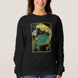 Reefer Kitties Playing Poker  For Feline Poker Ree Sweatshirt