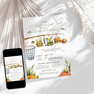 Reel Boy Little Fisherman Baby Shower  Invitation