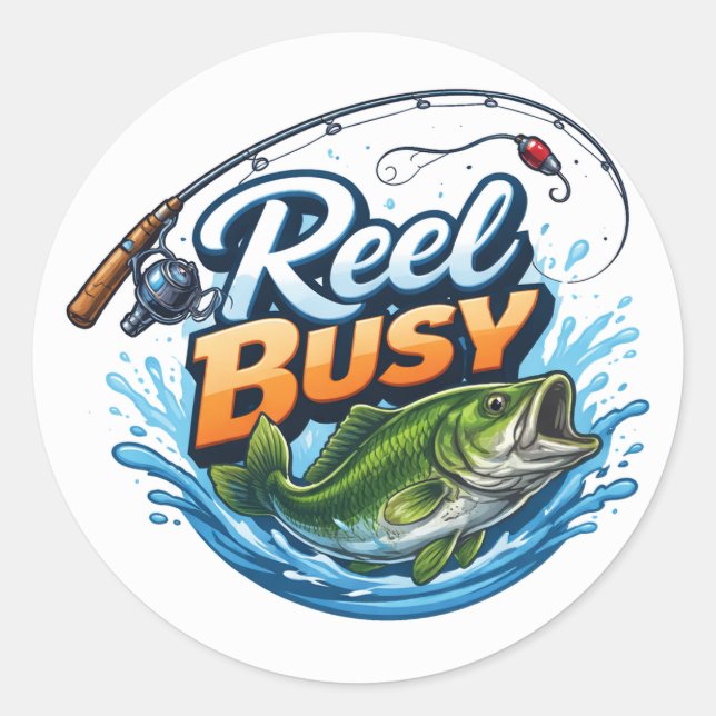 REEL BUSY- Fishing Sticker (Front)