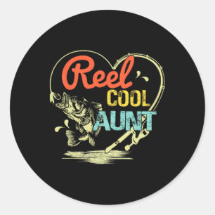 Reel Cool Aunt Fishing Mothers Day For Womens Classic Round Sticker