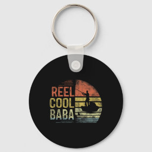Reel Cool Baba Fishing Gifts Baba Birthday Vintage Key Ring