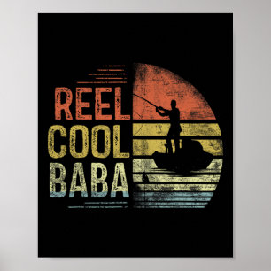 Reel Cool Baba Fishing Gifts Baba Birthday Vintage Poster