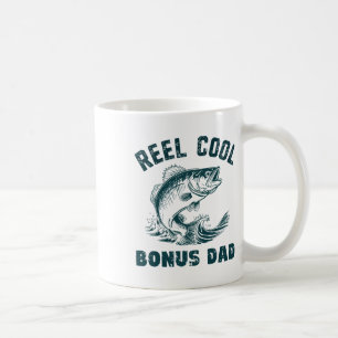 Reel Cool Bonus Dad Fishing Vintage Style Step-dad Coffee Mug
