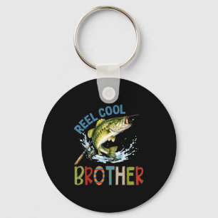 Reel cool brother fishing brother birthday vintage key ring