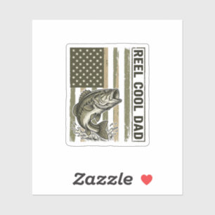 Reel Cool Dad Bass Fishing Flag Vector Design_1