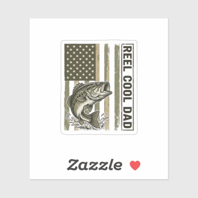 Reel Cool Dad Bass Fishing Flag Vector Design_1 (Sheet)