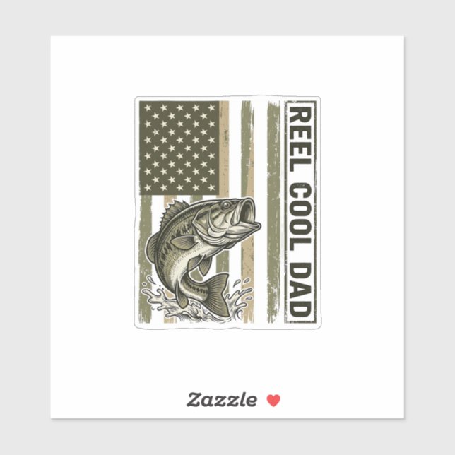 Reel Cool Dad Bass Fishing Flag Vector Design_1 (Sheet)