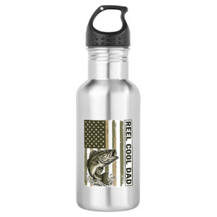 Reel Cool Dad Bass Fishing Flag Vector Design_1 532 Ml Water Bottle
