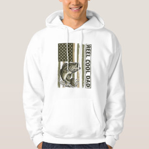 Reel Cool Dad Bass Fishing Flag Vector Design_1 Hoodie