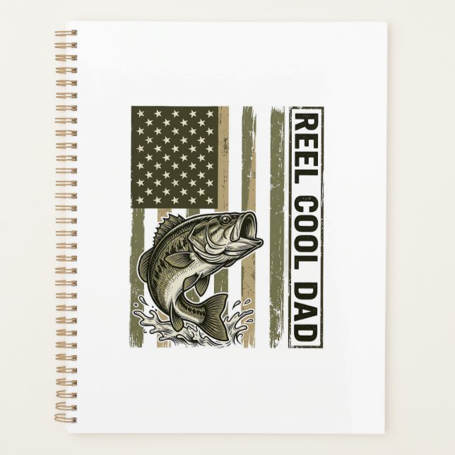 Reel Cool Dad Bass Fishing Flag Vector Design_1 Planner (Front)