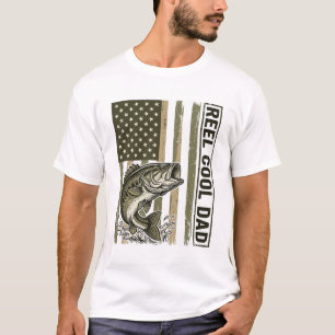 Reel Cool Dad Bass Fishing Flag Vector Design_1 T-Shirt