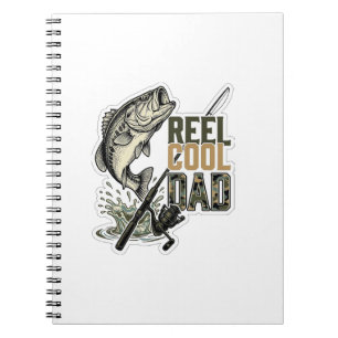 Reel Cool Dad Bass Fishing Vintage Engraving Desig Notebook