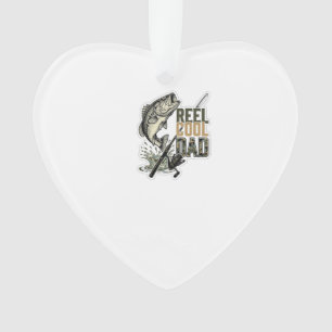 Reel Cool Dad Bass Fishing Vintage Engraving Desig Ornament