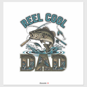 Reel Cool Dad Bass Fishing Vintage Vector Design_1
